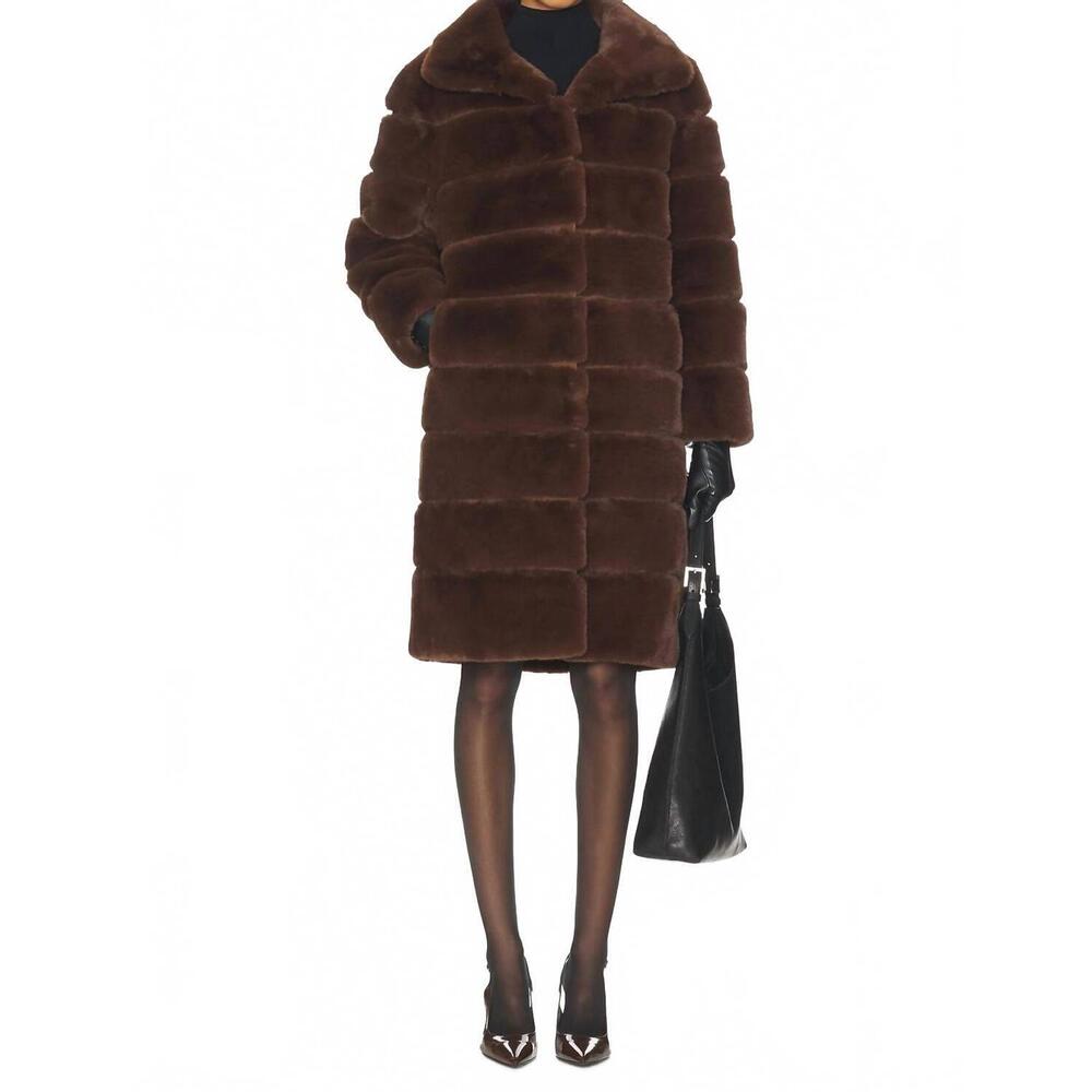 NEW GENERATION LOVE christie faux fur coat in hazelnut